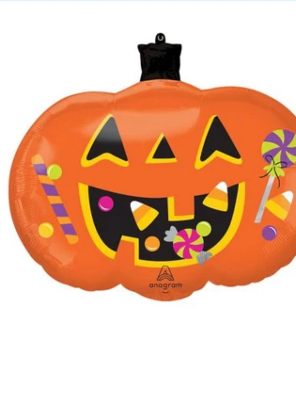 Set of 6 Orange Foil 27” Jack-O'-Lantern Halloween Balloons